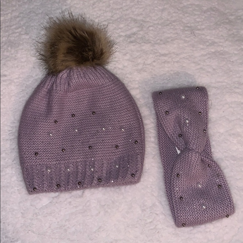 INC  Shine Like The Night Pearl Studded Beanie - Picture 4 of 4